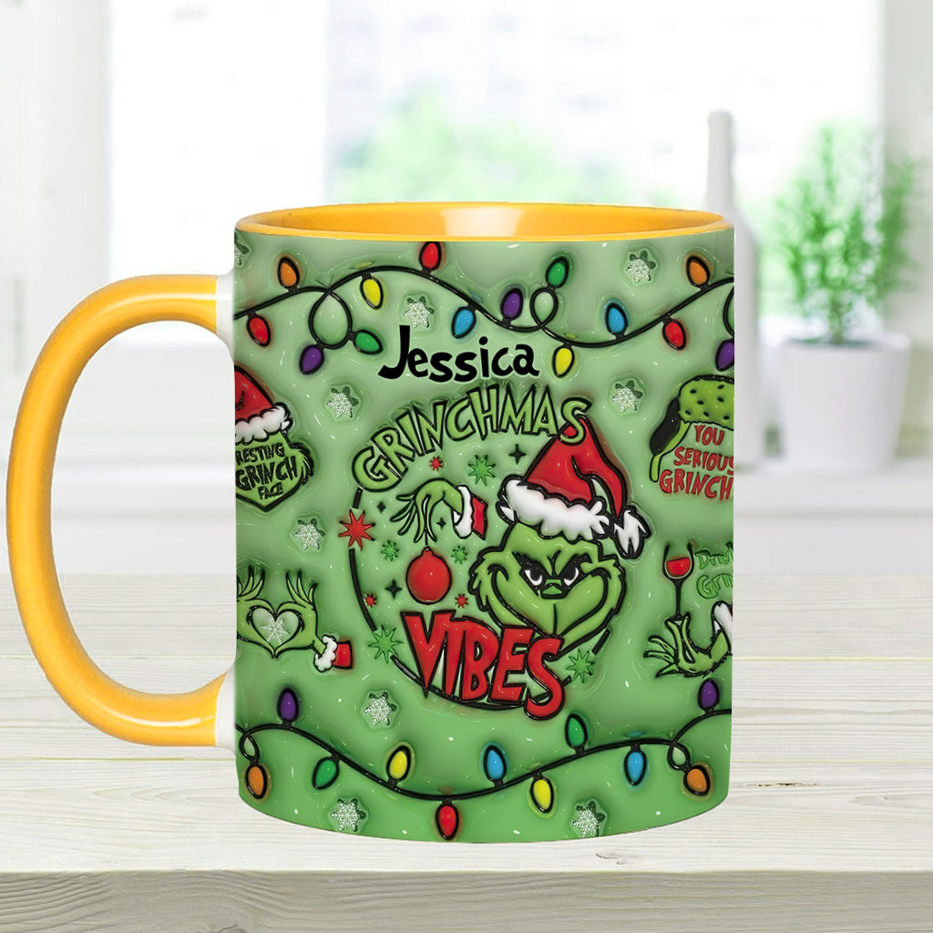 Grinchmas Vibes - Personalized Stole Christmas Accent Mug