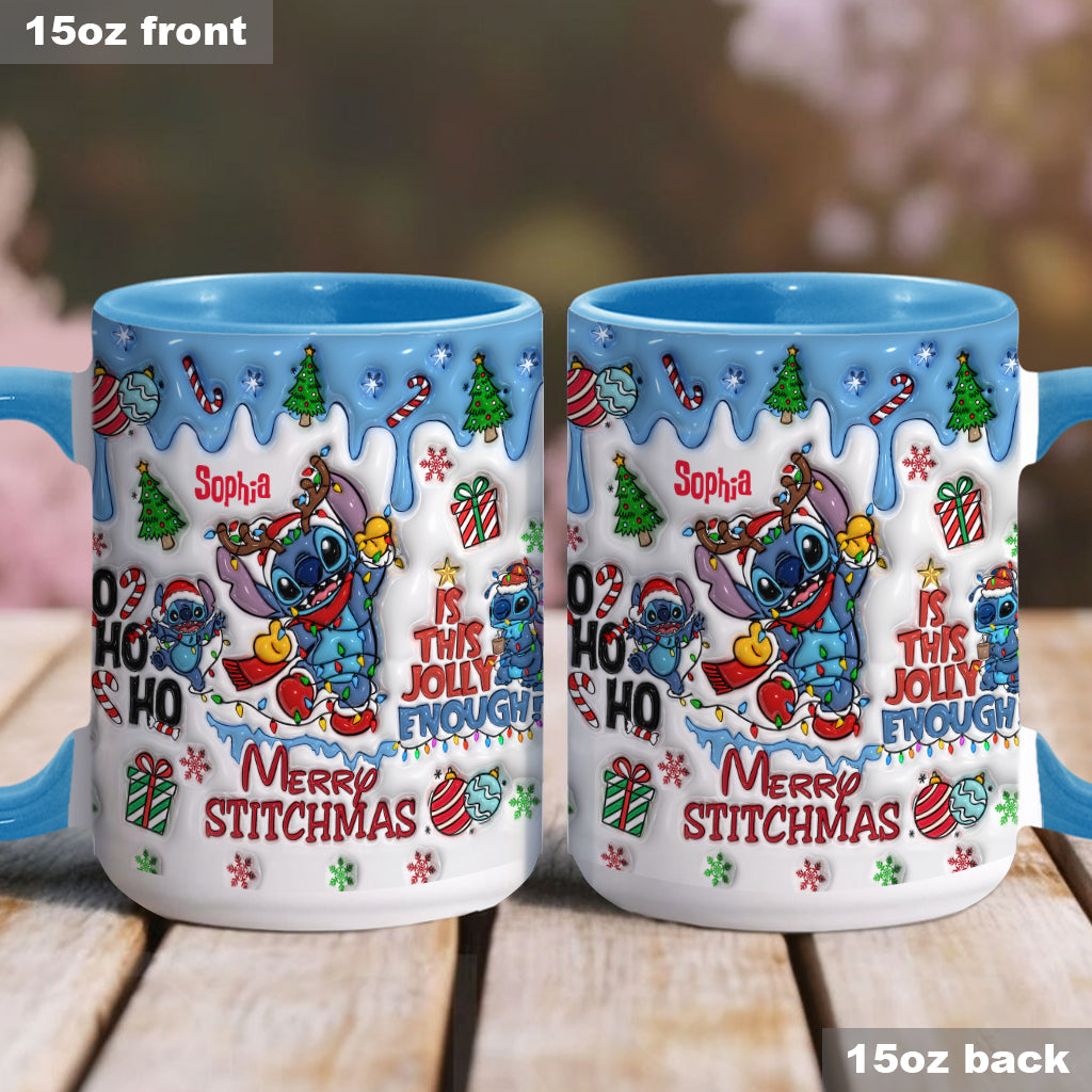 Merry Stichmas - Personalized Ohana Accent Mug