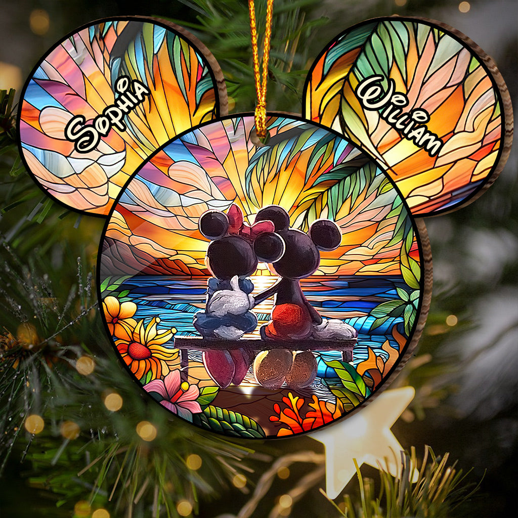 Romantic Mouse Couple - Personalized Mouse Ornament