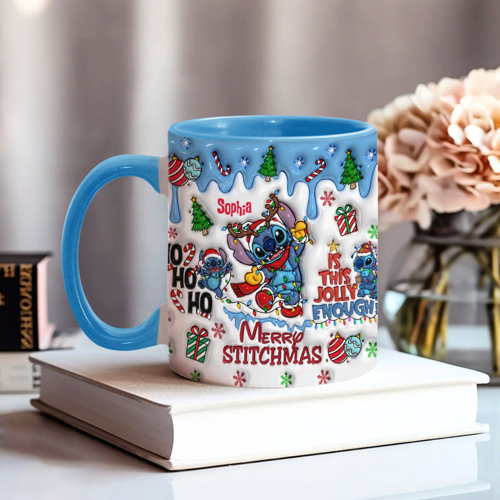 Merry Stichmas - Personalized Ohana Accent Mug