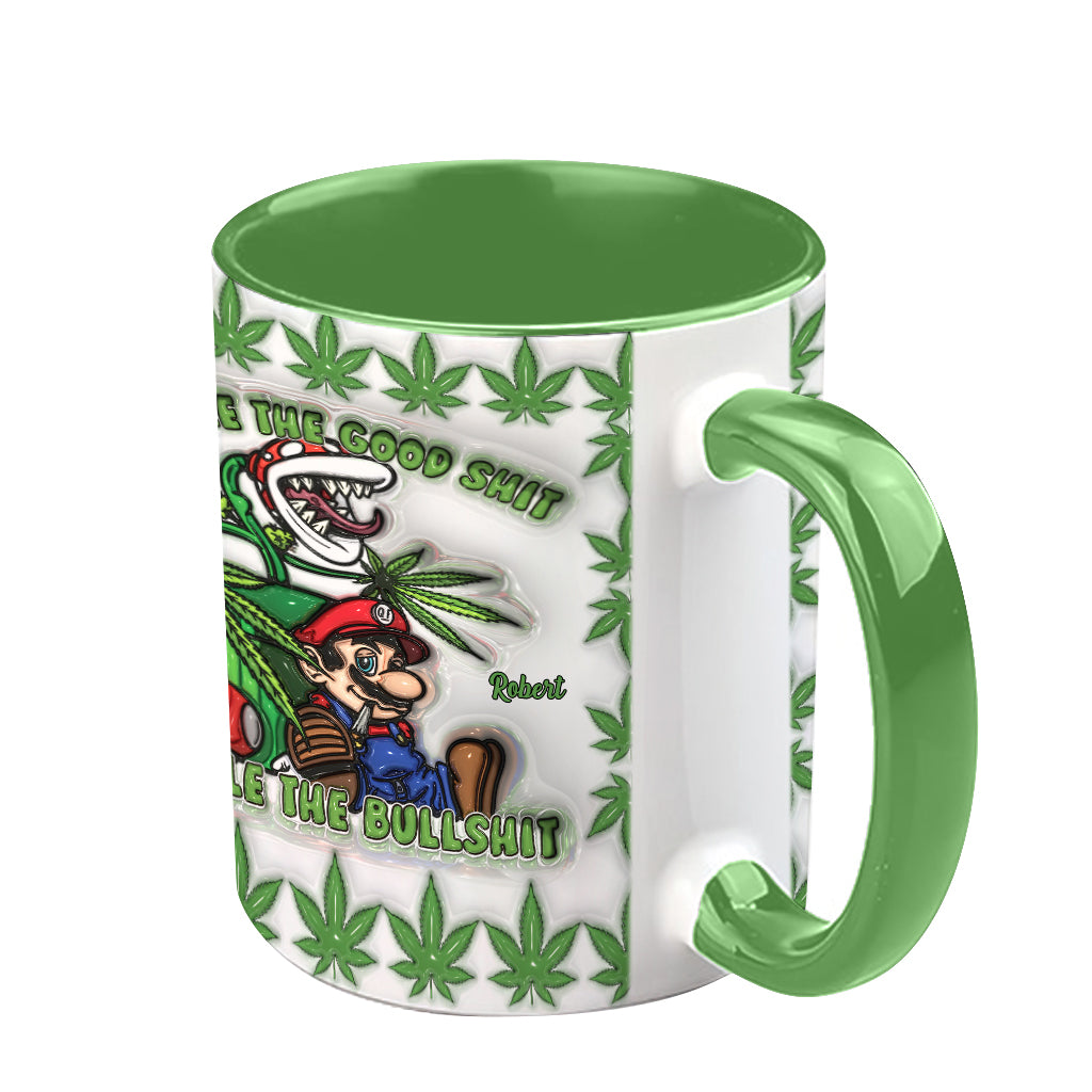 Inhale the Good Sh*t Exhale the Bullsh*t - Personalized Weed Accent Mug