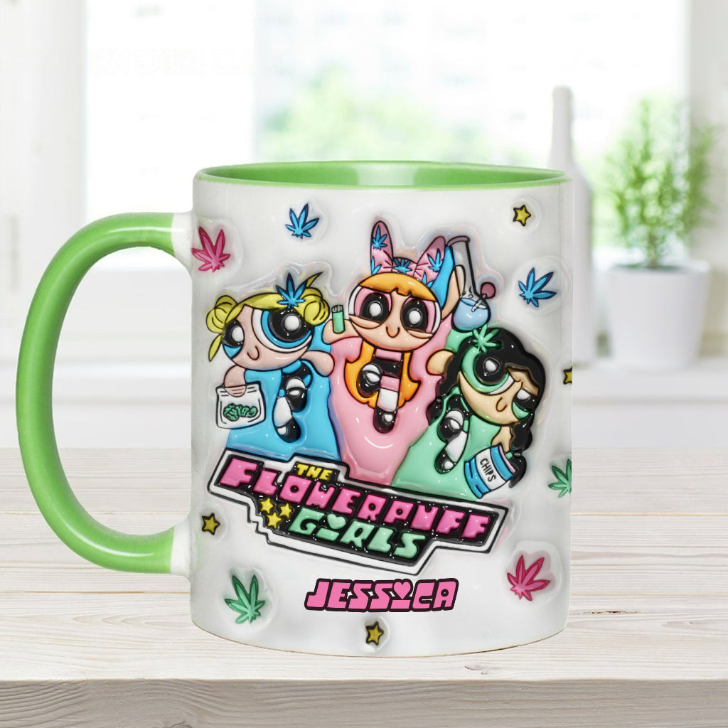 The Flower Puff Girl - Personalized Weed Accent Mug
