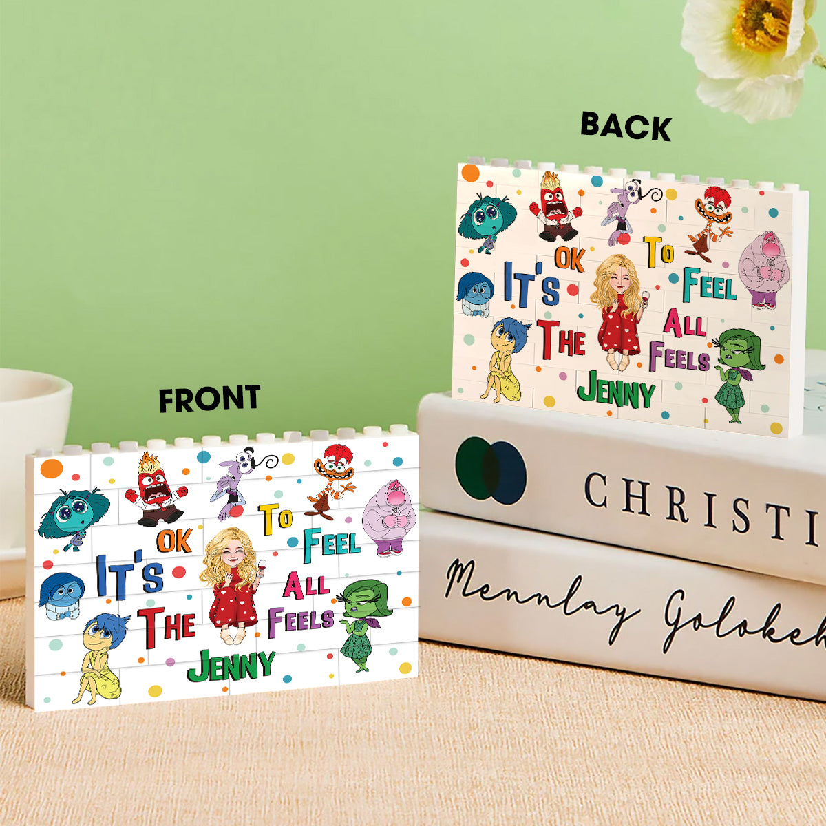 It's Ok To Feel All The Feels - Personalized Horizontal Rectangle Building Brick Blocks Printed On Both Sides