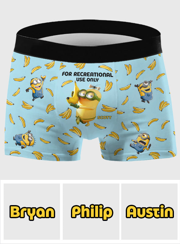 For Recreational Use Only Yellow Monster - Personalized Men’s Boxer Briefs