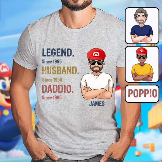 Legend Husband Daddio Poppio - Personalized Super Plumber T-shirt And Hoodie