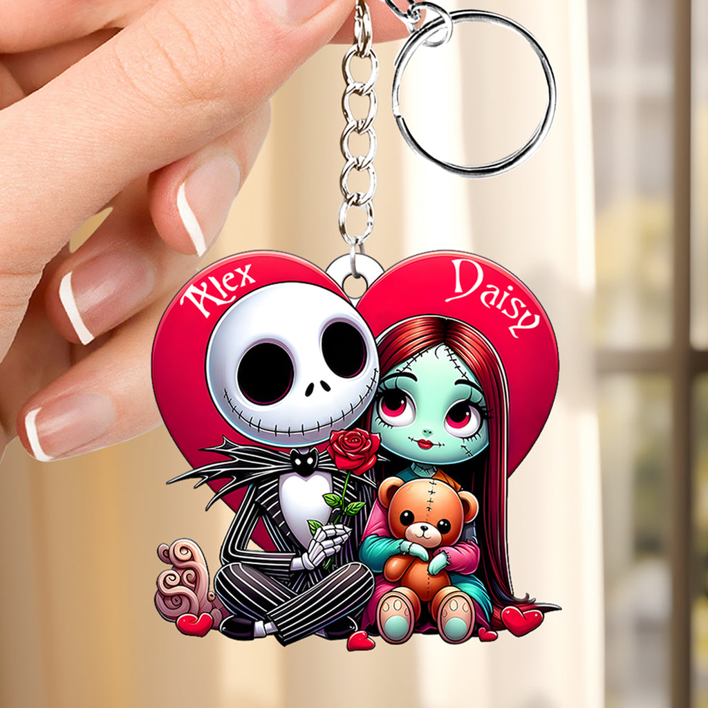 Roses Chicano Couple - Personalized Nightmare Keychain