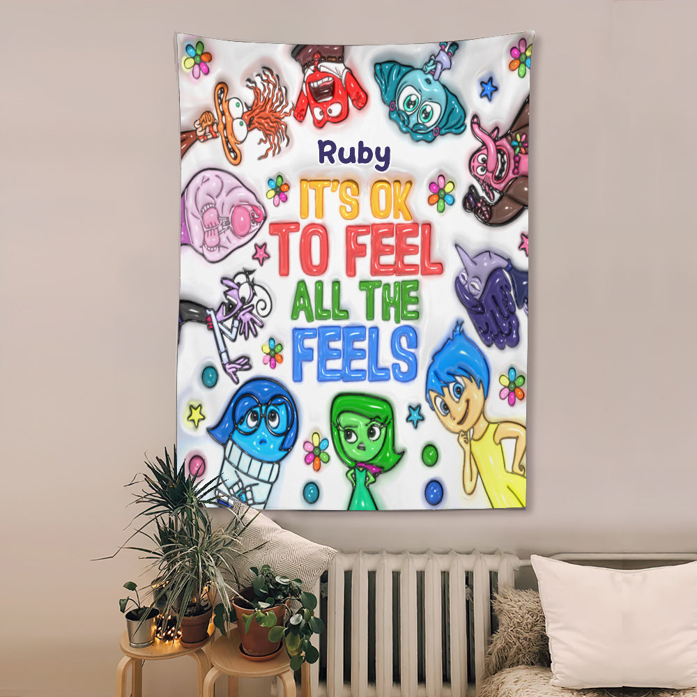 It's Ok To Feel All The Feels - Personalized Wall Tapestry