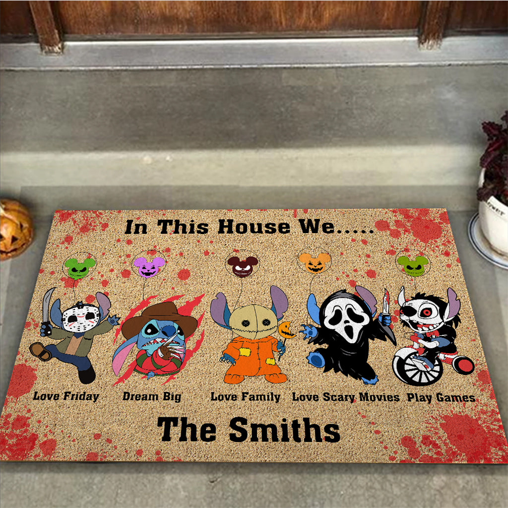 hlw A01 In This House - Personalized Ohana Doormat