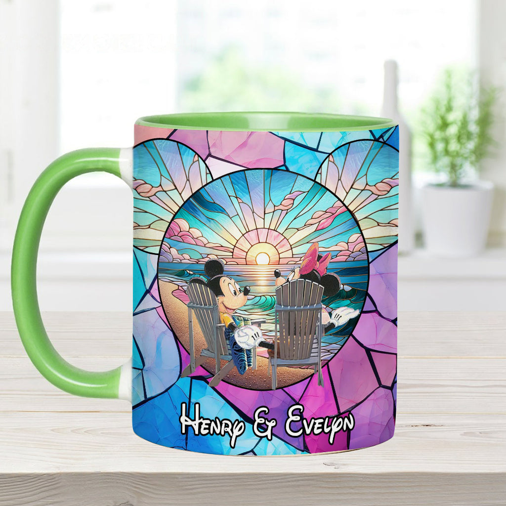 Sunrise On The Beach Build The Life We Love - Personalized Mouse Accent Mug
