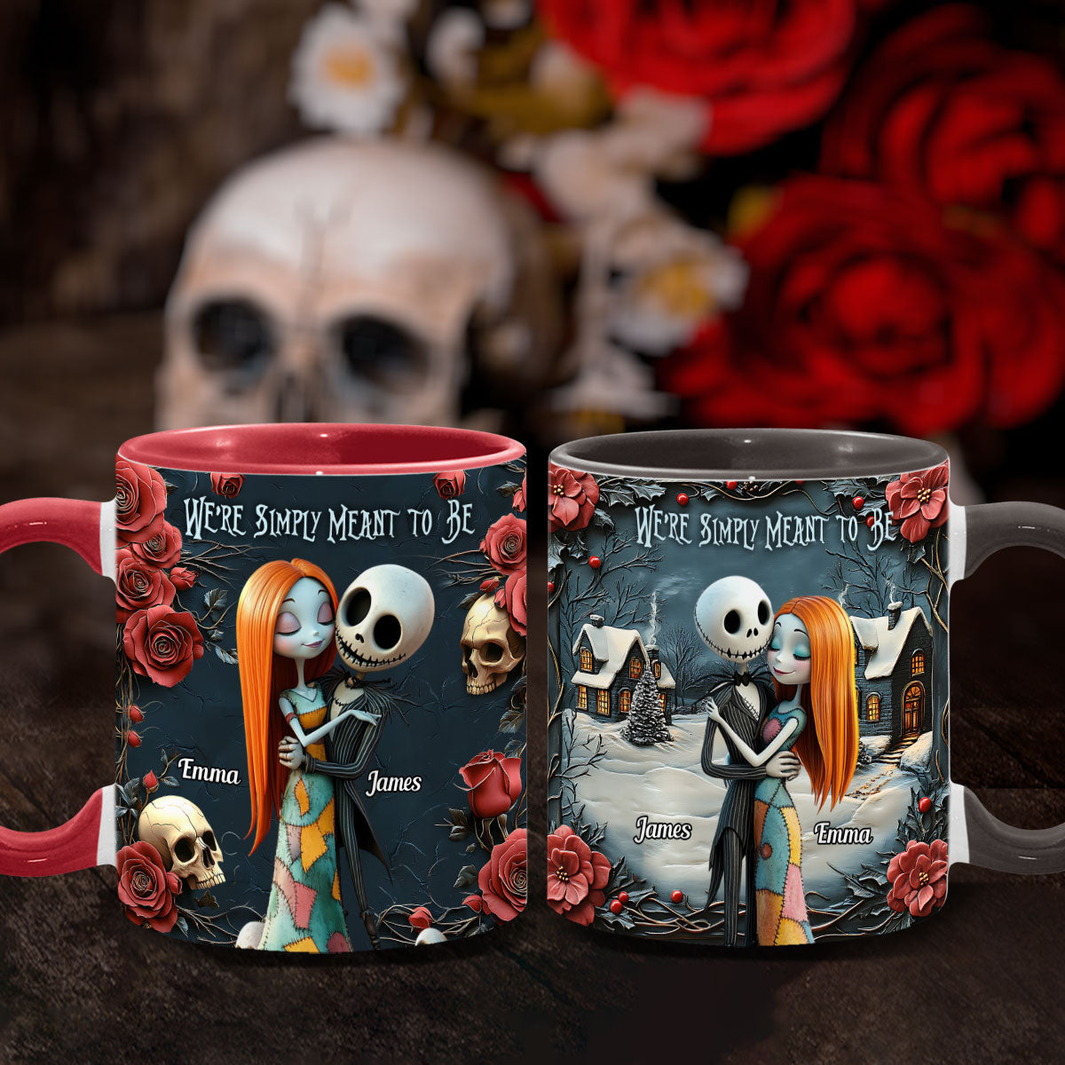 We're Simply Meant To Be - Personalized Nightmare Accent Mug