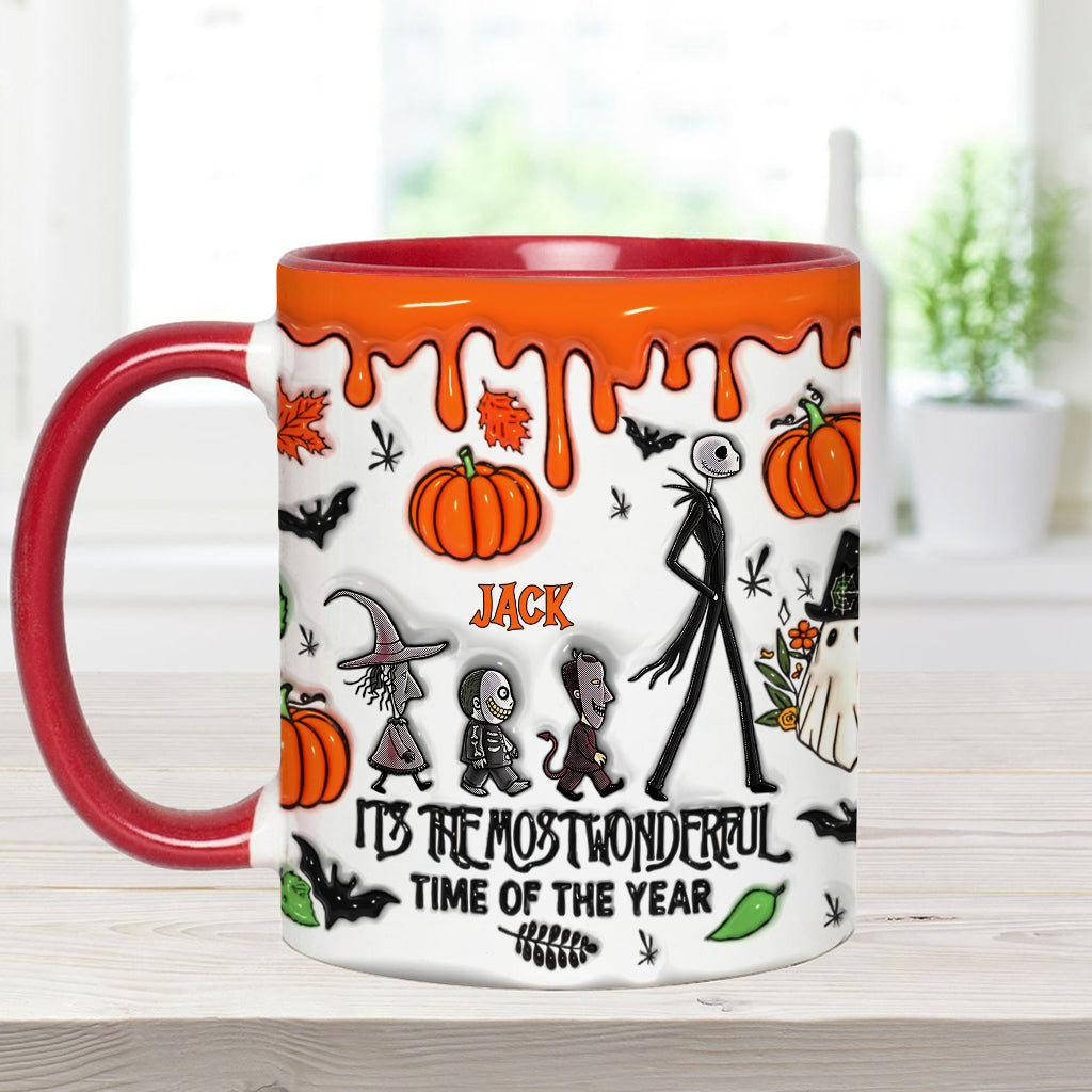 It's The Most Beautiful Time Autumn Skeleton - Personalized Nightmare Accent Mug