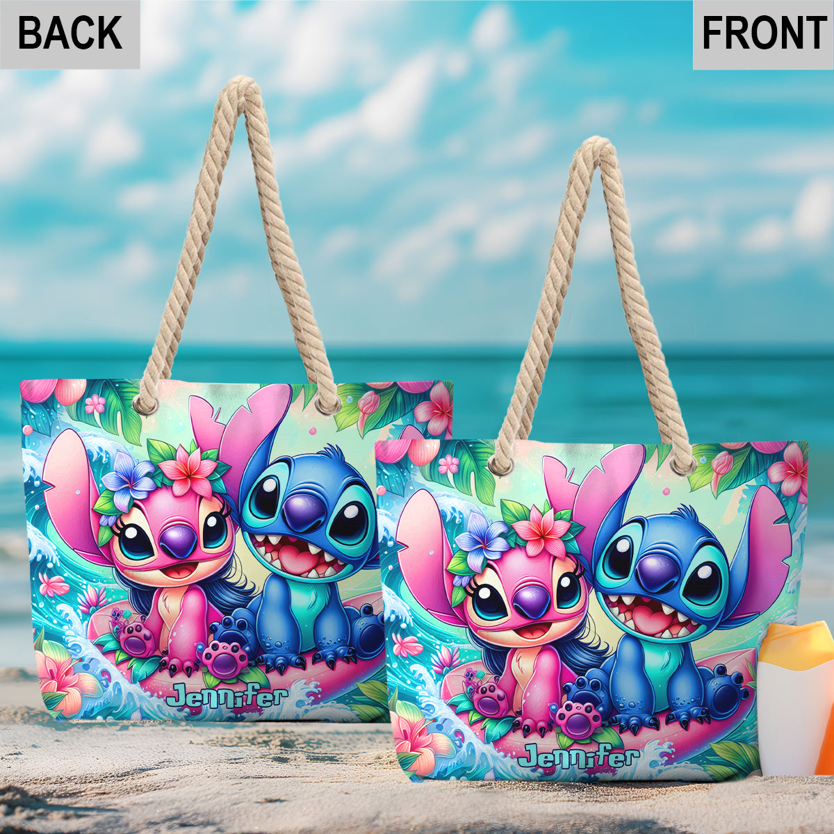 Ohana Summer Vibes - Personalized Ohana Beach Bag