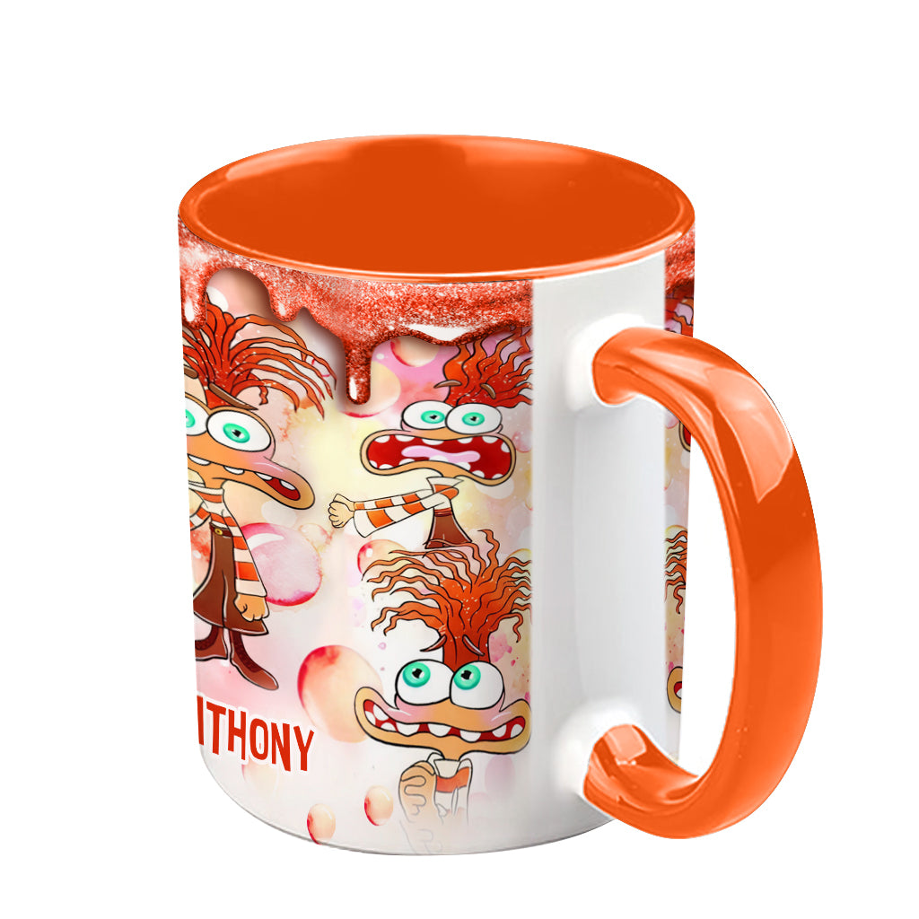 Joy Disgust Anger Sadness Fear Anxiety Envy Ennui Embarrassment - Personalized Accent Mug