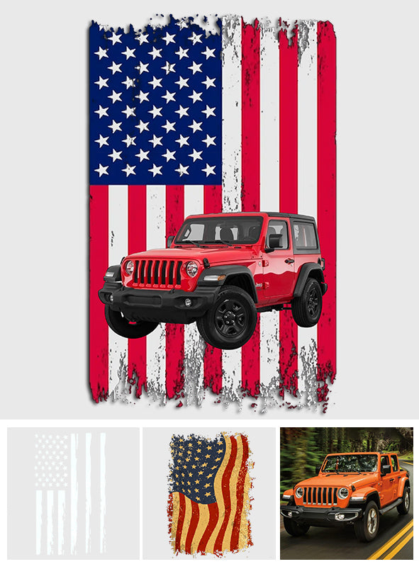 Car Flag - Personalized Car Decal Die Cut