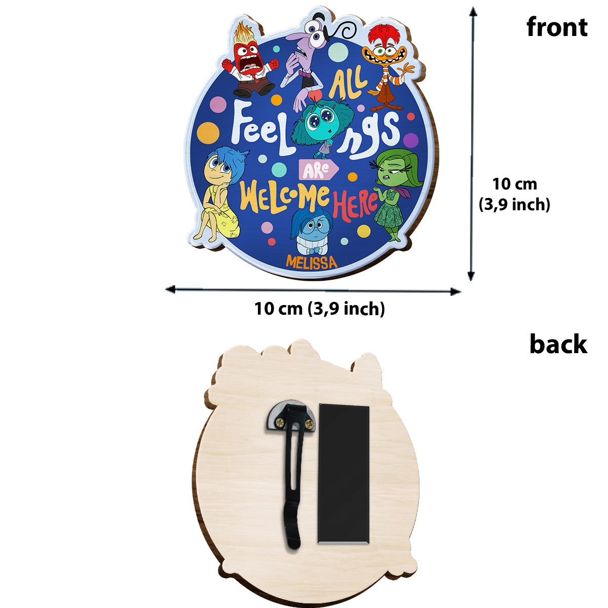 All Feelings Are Welcome Here - Personalized Shaped Car Visor Clip