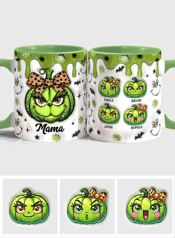 Grinchy Mama/Grandma - Personalized Grandma Accent Mug