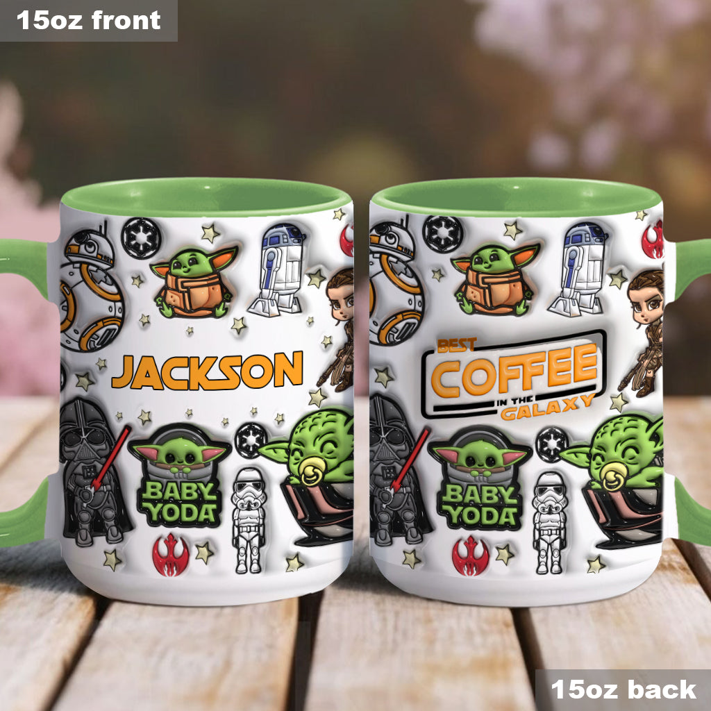 Best Coffee In The Galaxy - Personalized The Force Accent Mug