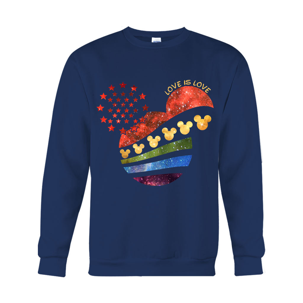 Mouse Head Galaxy Rainbow - LGBT Support T-shirt And Hoodie