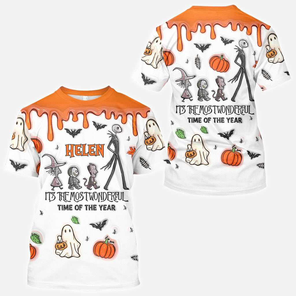 It's The Most Beautiful Time Autumn Skeleton - Personalized Nightmare All Over Shirt