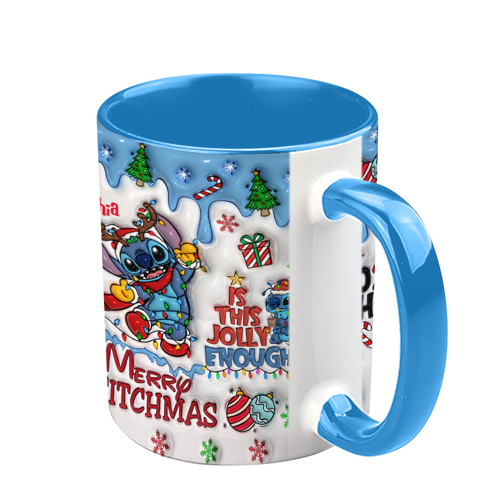 Merry Stichmas - Personalized Ohana Accent Mug