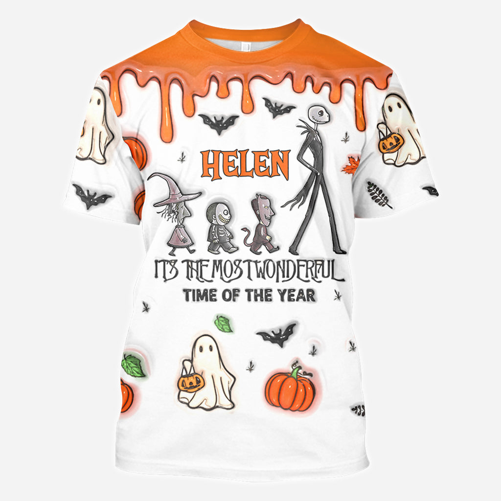 It's The Most Beautiful Time Autumn Skeleton - Personalized Nightmare All Over Shirt