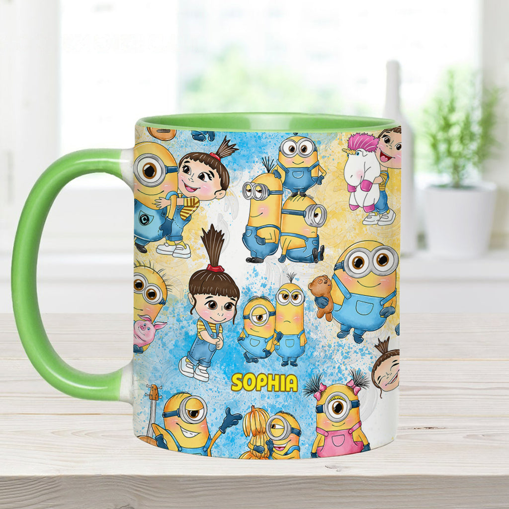 Happy Time Yellow Monster - Personalized Accent Mug