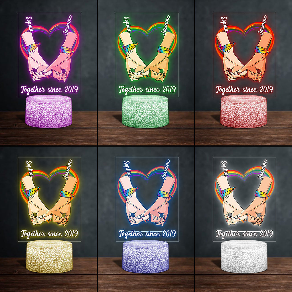 Love Is Love - Personalized LGBT Support Shaped Plaque Light Base