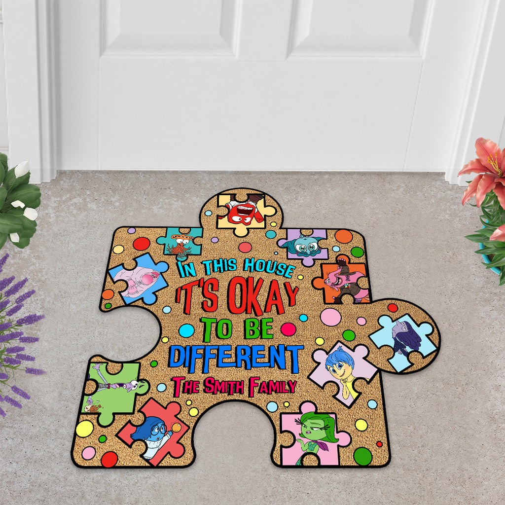 It's Okay To Be Different - Personalized Shaped Doormat