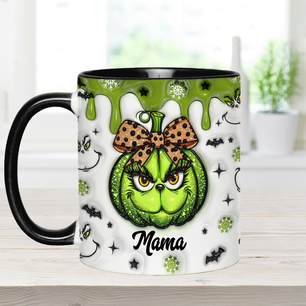 Grinchy Mama/Grandma - Personalized Grandma Accent Mug