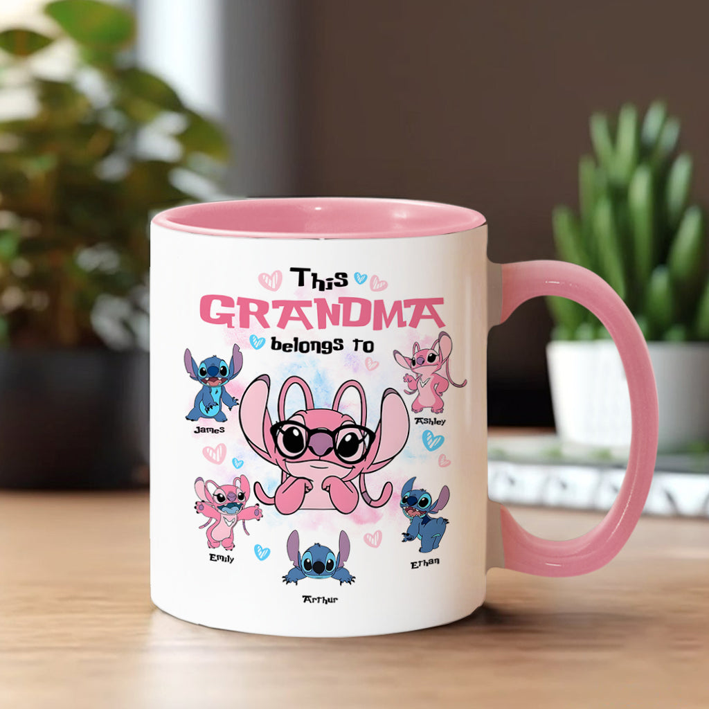 This Grandma Belongs To Custom Any Title - Personalized Mouse Accent Mug