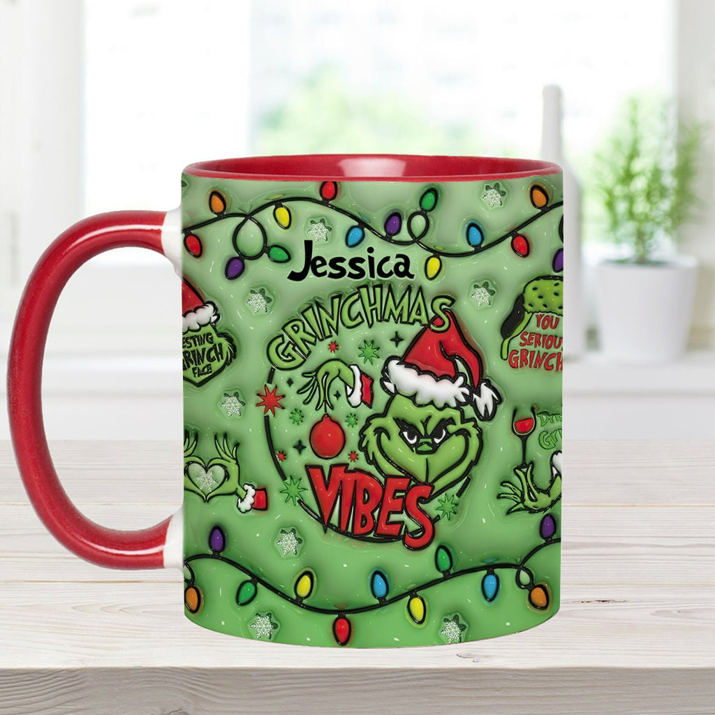 Grinchmas Vibes - Personalized Stole Christmas Accent Mug
