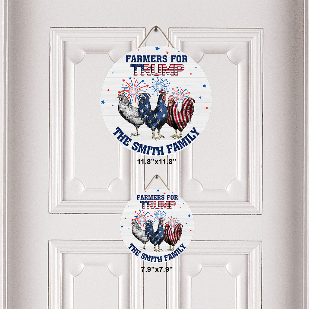 Farmer For The Country - Personalized Round Wood Sign
