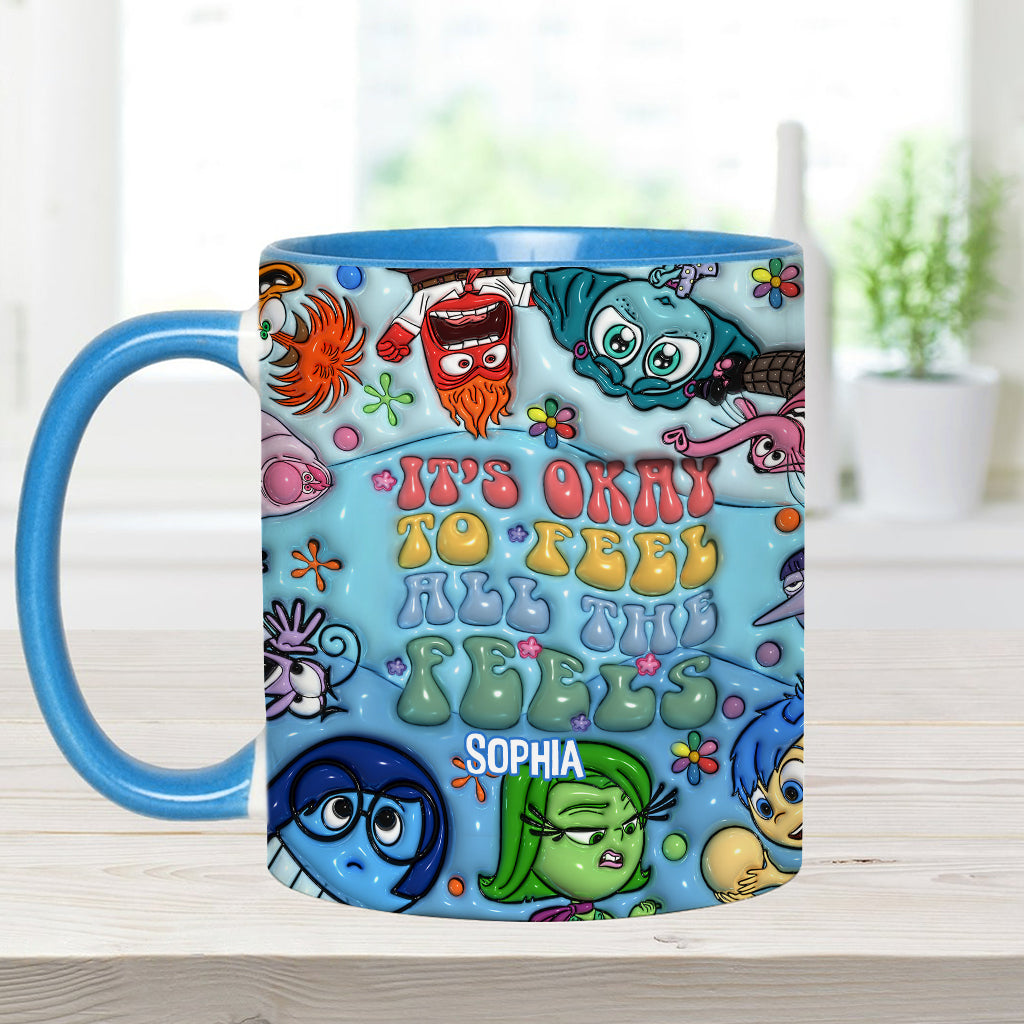 It's Okay To Feel All The Feels - Personalized Accent Mug