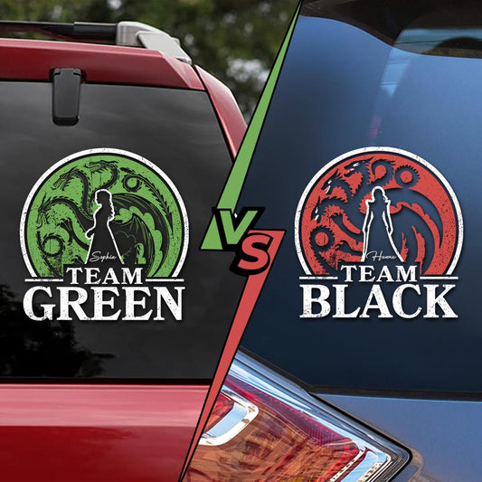 Team Black Vs Team Green - Personalized Thrones Game Decal Full