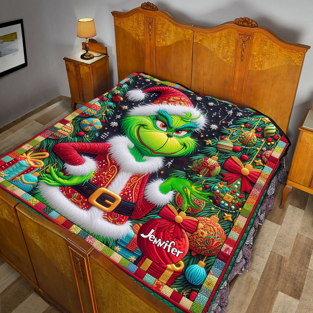 Merry Grinchmas - Personalized Stole Christmas Quilt