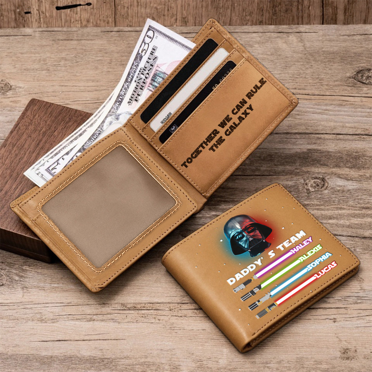 Together We Can Rule The Galaxy - Personalized The Force Leather Wallet