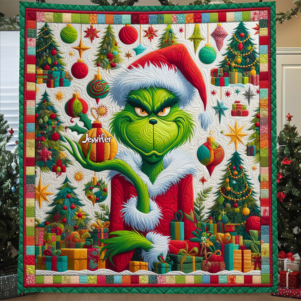Merry Grinchmas - Personalized Stole Christmas Quilt