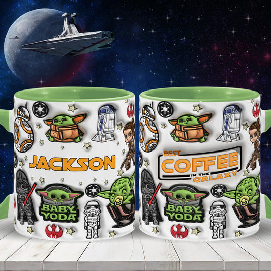 Best Coffee In The Galaxy - Personalized The Force Accent Mug