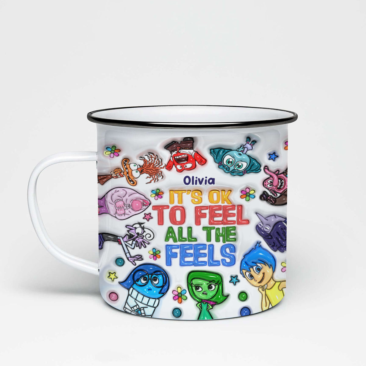 It's Ok To Feel All The Feels - Personalized Enamel Mug