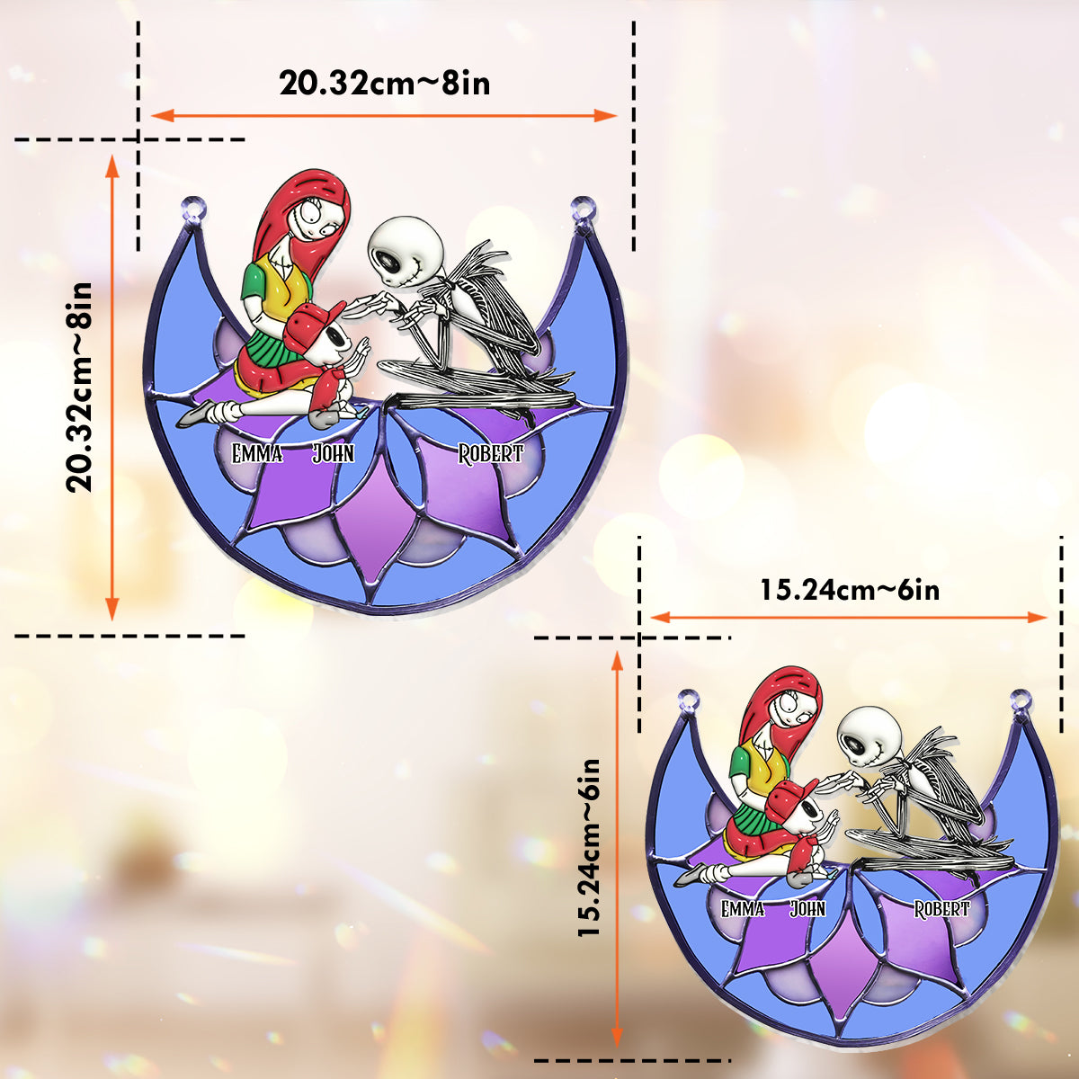 Nightmares On The Moon - Personalized Nightmare Window Hanging Suncatcher Ornament
