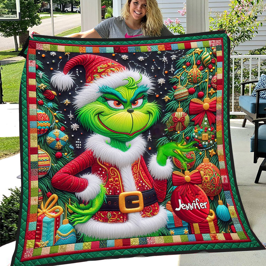 Merry Grinchmas - Personalized Stole Christmas Quilt