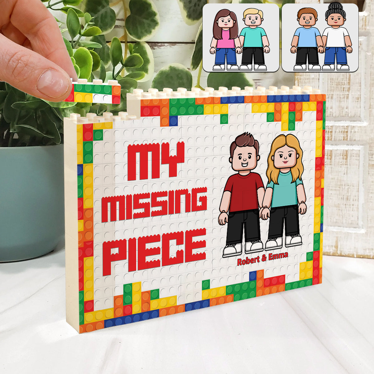 You Are My Missing Piece - Personalized Couple One-sided Horizontal Rectangle Building Brick Blocks