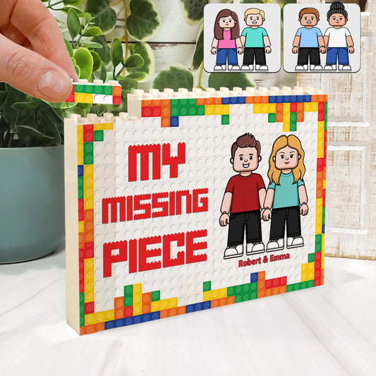 You Are My Missing Piece - Personalized Couple One-sided Horizontal Rectangle Building Brick Blocks