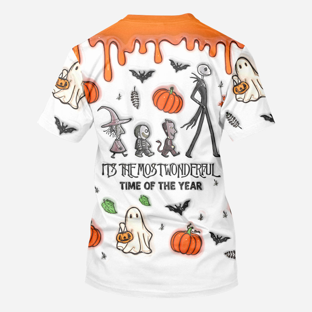 It's The Most Beautiful Time Autumn Skeleton - Personalized Nightmare All Over Shirt
