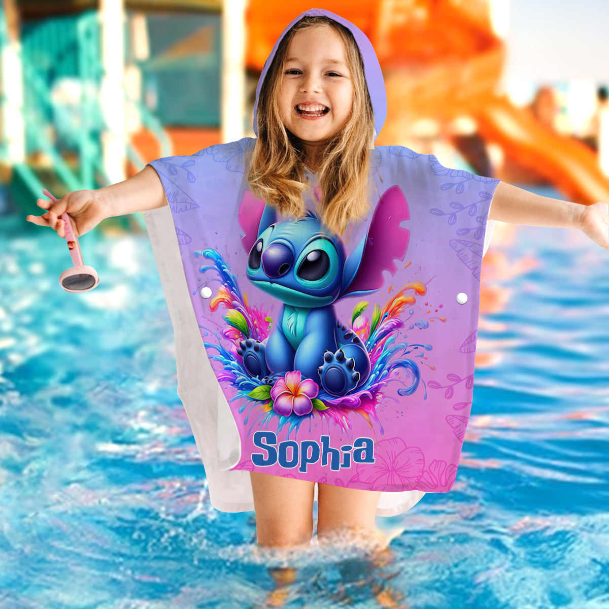 Blue Ohana - Personalized Ohana Kid Hooded Towel Poncho