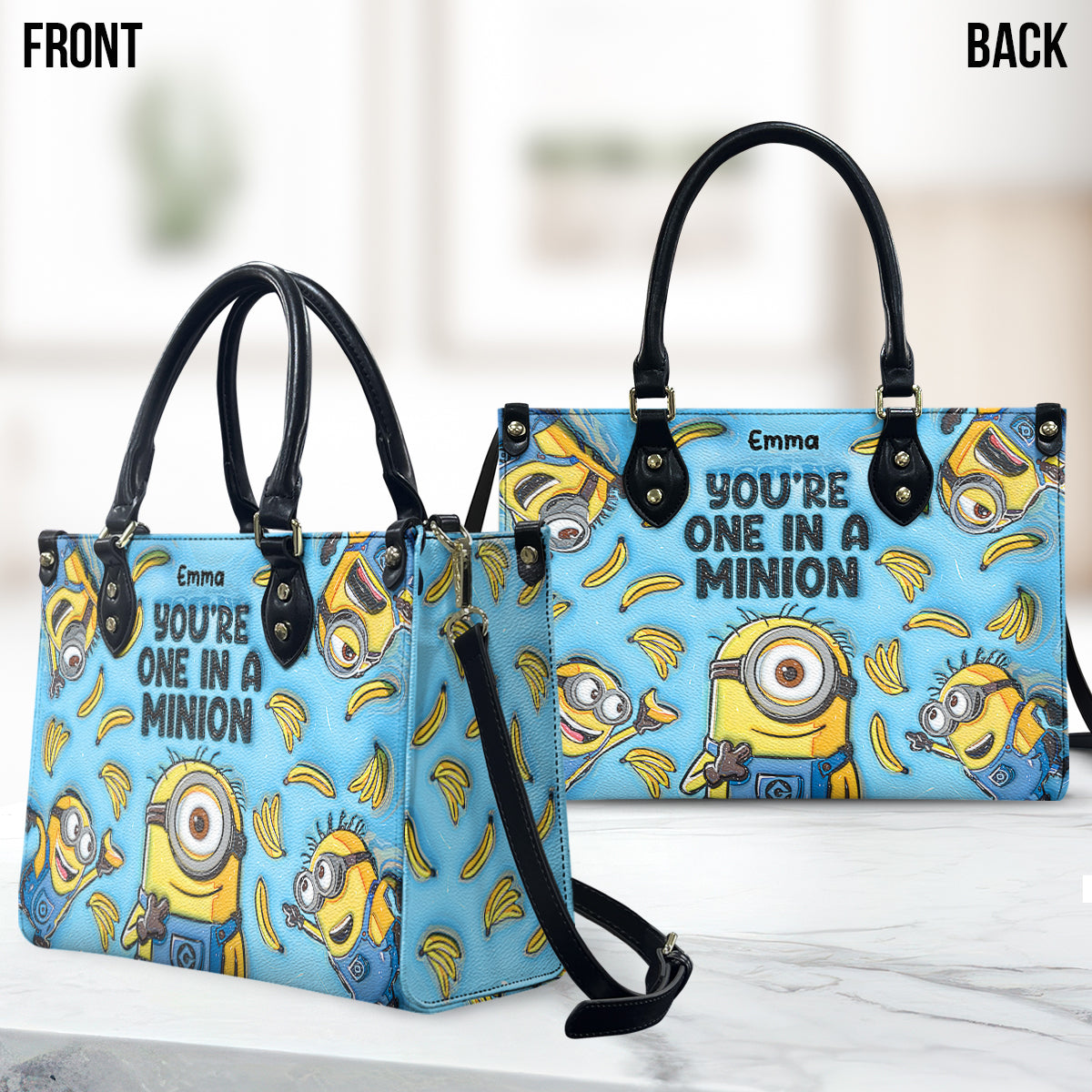 One In A Minion - Personalized Leather Handbag