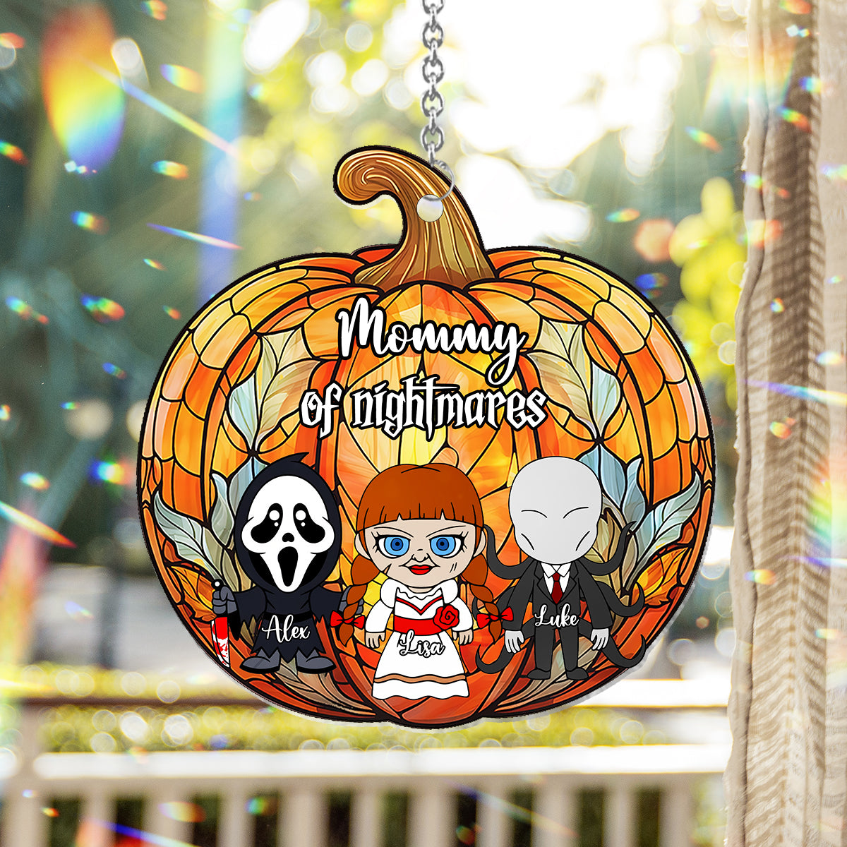 Mother of Little Monster Pumpkin - Personalized Mother Window Hanging Suncatcher Ornament