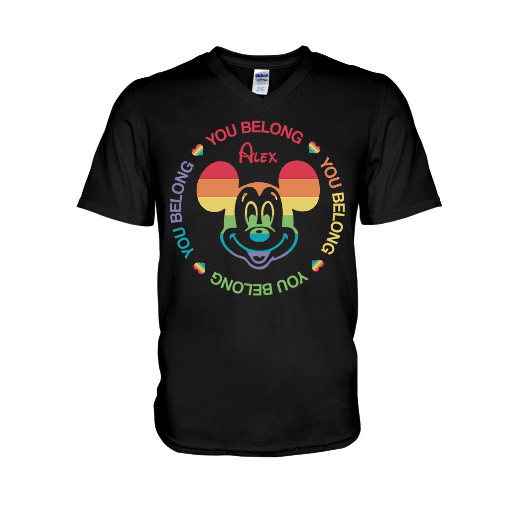 You Belong Mouse Ears Pride - Personalized LGBT Support T-shirt And Hoodie