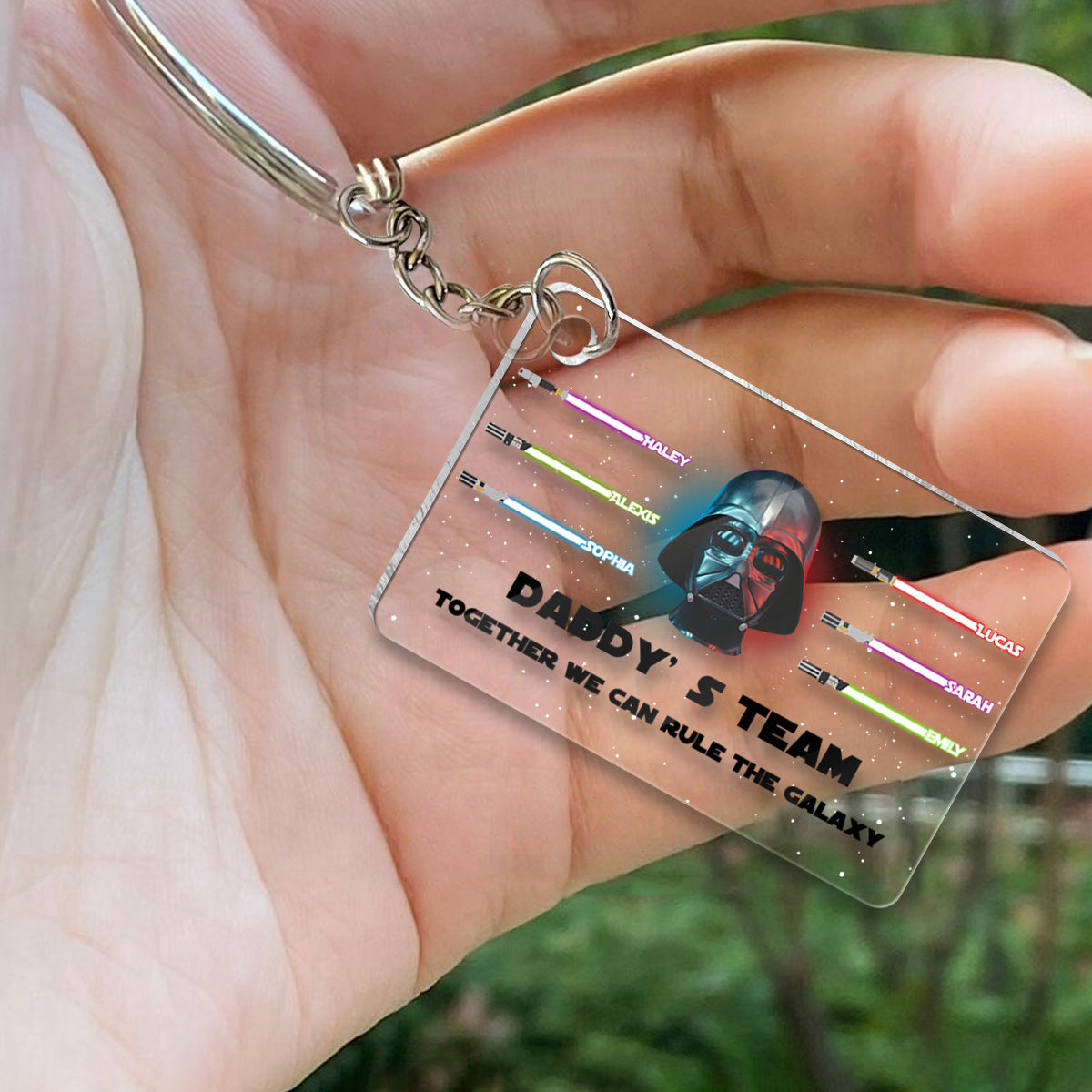 Daddy's Team Together We Can Rule The Galaxy - Personalized The Force Transparent Keychain