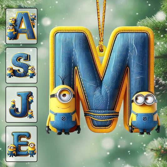 Yellow Monster Letter - Personalized Ornament